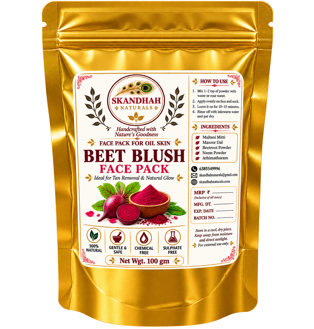 beet blush face pack